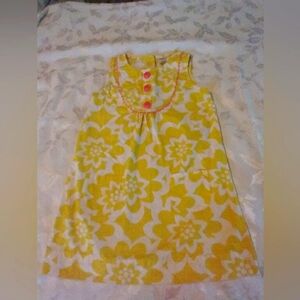 Carter's Girls Yellow Floral Dress with Buttons Size 6